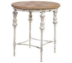 Mesa redonda, madera acabado envejecido