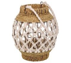 Farol de algodón trenzado y fibra natural