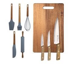 Tabla corte con Set Cuhillos y Utensilios cocina NOIA San Ignacio