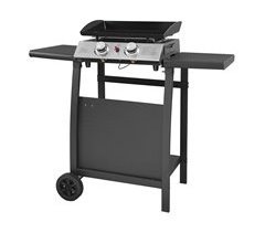 Plancha de gas MALA - 2 quemadores 5kW + carrito