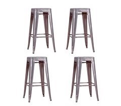 Pack de 4 taburetes metálicos - Bistro