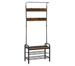 Perchero Metálico metal, tablero de MDF HOMCOM