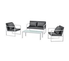 [casa.pro] set de muebles de jardín 2 x sillas sofá mesa
