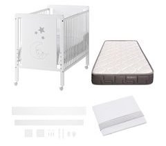 Cuna colecho Indi + Colchón Morfeo + Bajera y Encimera + 4 ruedas