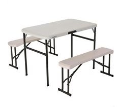 Conjunto plegable mesa y 2 bancos utrarresistente LIFETIME 106x61x74 cm UV100