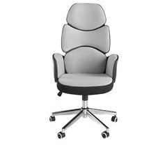Silla oficina giratoria tapizada en tela y pvc
