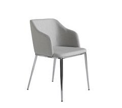 ANGEL CERDA Silla comedor tapizada tela gris