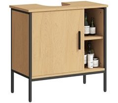 Mueble bajo Lavabo Melamina de Madera, Metal HOMCOM, hogar - baño