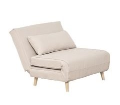 Sofá Cama Poliéster con Tacto de Lino, Madera de Caucho HOMCOM