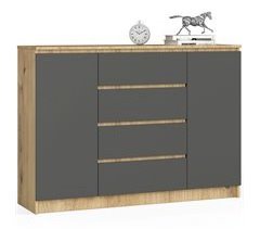 Cómoda K140 AKORD con 4 cajones y 4 estantes 138