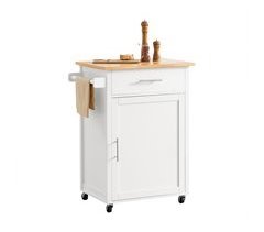 Carrito Auxiliar de Cocina con 1 cajón 1 Puerta FKW102-WN SoBuy