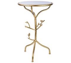 Mesa auxiliar de metal de mármol