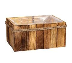 Cesto rectangular de madera