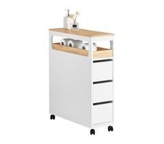 Armario de baño con 1 bandeja extraíble 3 cajones BZR54-W SoBuy