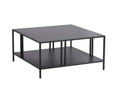 Mesa de centro Kumlinge cuadrada con estante metal