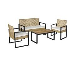 Conjunto de muebles de jardin Calciano 4 piezas ratán