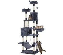 Árbol para Gatos Aglomerado de Madera, Felpa PawHut