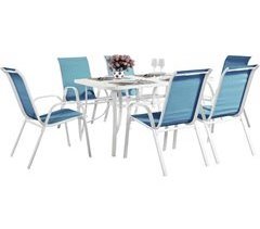 Conjunto De Jardín Mesa + 6 sillas de Textileno