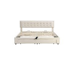 Cama de matrimonio de terciopelo con espacio de almacenamiento 185x200
