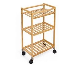 Carrito verdulero de bambú CONFORTIME en color madera de 3 pisos