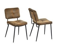 MEUBLES COSY Juego de 2 sillas de comedor vintage con respaldo