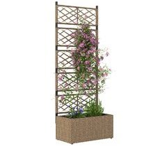 Jardinera de Ratán Acero, PE Outsunny