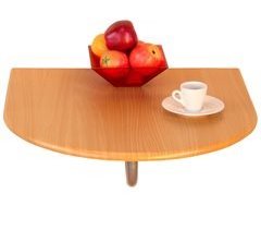 Mesa plegable semicircular de pared en MDF de haya DEC05015