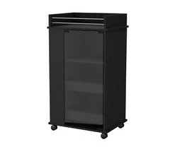 TUHOME Carro de Bar Lusk con Estante para 2 Botellas
