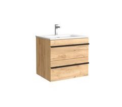Mueble de baño BORN con perfil de tirador - Lavabo de porcelana 60