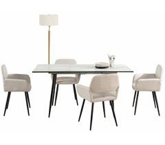 Mesa extensible + 4 sillones de tela