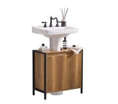 Mueble para Debajo del Lavabo 1 Estante BZR63-II-PF SoBuy 60