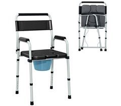 Silla con Inodoro Acero, Plástico HOMCOM, hogar - baño