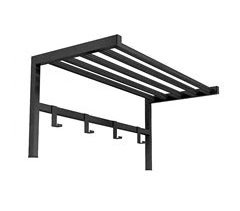 Perchero de pared con estante y 4 ganchos metal