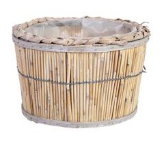 Cesto redondo de bambú