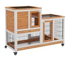 Conejera de Madera Madera de Abeto, Metal PawHut