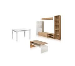 Pack salón con mesa de centro y mesa de comedor Iris Max