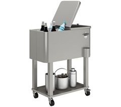 Carro Nevera Plástico, Acero Outsunny, hogar - cocina