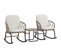 Conjunto de Mecedoras PE, Acero Outsunny