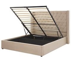 Beliani Cama con almacenaje Terciopelo LUBBON 190x217