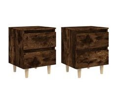 2 Mesitas de noche con patas madera 40