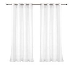Vipalia Pack 2 Unidades Cortinas confeccionadas visillo semitransparentes anillas metal
