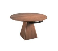 Mesa comedor extensible redonda nogal