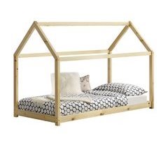 Cama infantil Netstal de madera pino Forma de casa 98x206