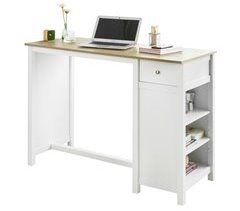 Mesa de Bar con 1 cajón y 3 Estantes FWT64-WN SoBuy