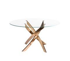 Mesa comedor redonda cristal templado 120x120