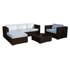 Sofa Chaise Longue + Sillon + Mesa de Ratan PE