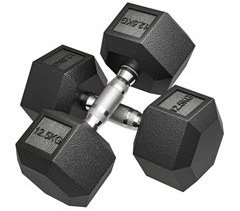 Juego de Mancuernas Hierro Fundido, Goma HOMCOM