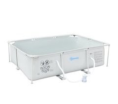 Piscina Desmontable PVC, Acero Outsunny