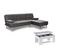 Sofa Cama Chaise Longue + Mesa de Centro Elevable