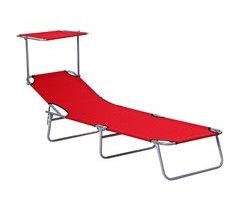 Tumbona Plegable Poliéster, Metal Outsunny